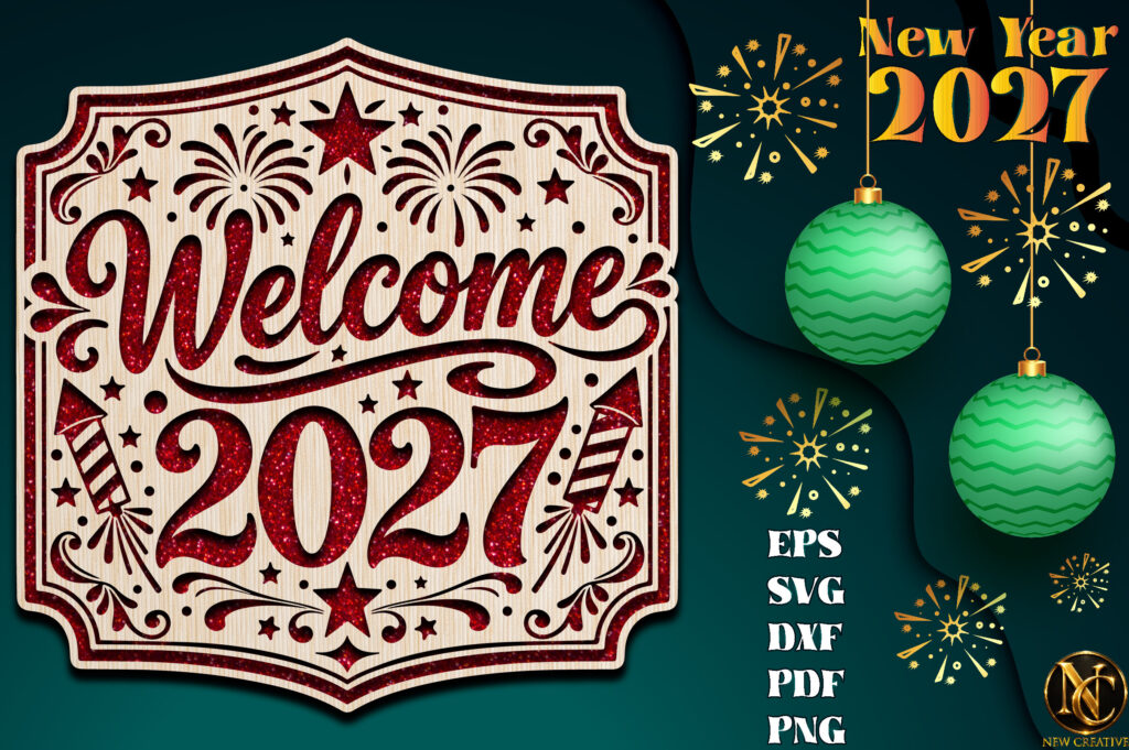 Welcome 2027 New Year SVG