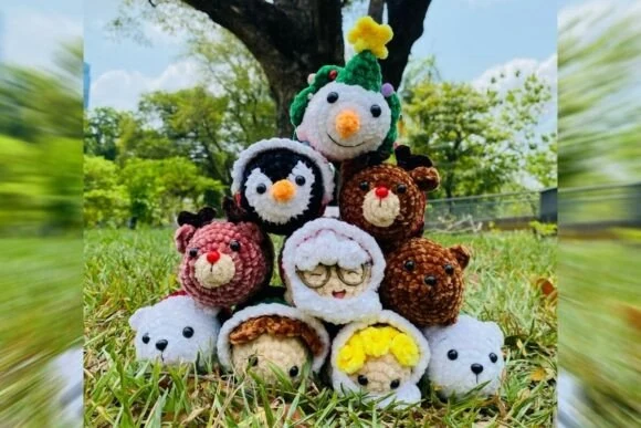 Bear, Deer, Snowman, Penguin, Elf and Santa Ornaments