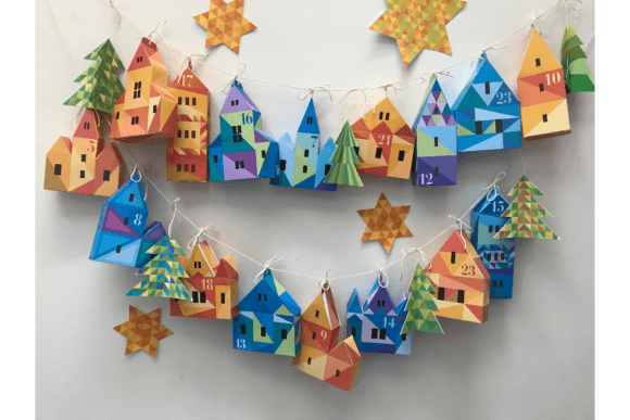 Village Advent Calendar - handmade Advent calendar design preview