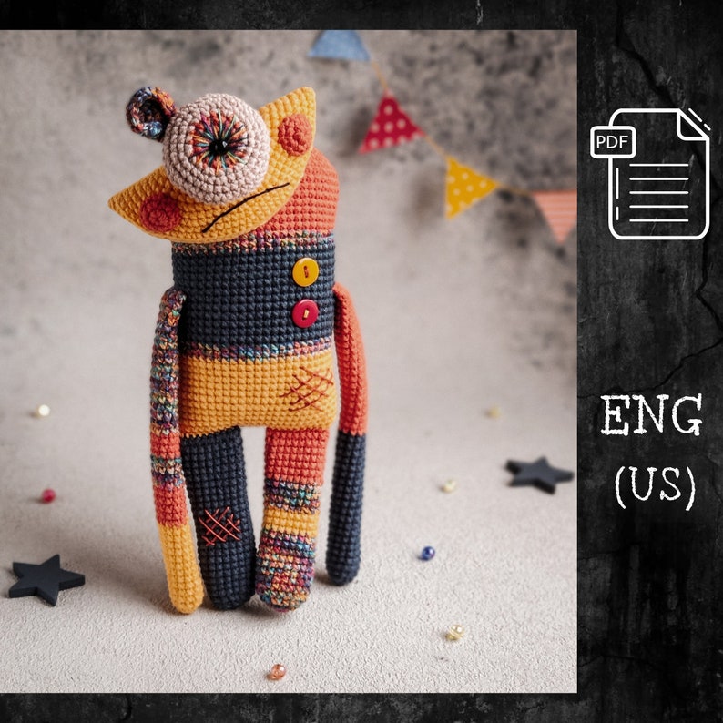 Crochet Mr. Lu-Lu Sad Monster amigurumi