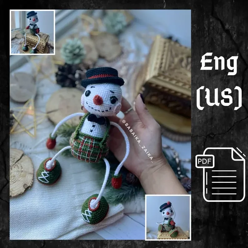 Pull-String Christmas Snowman